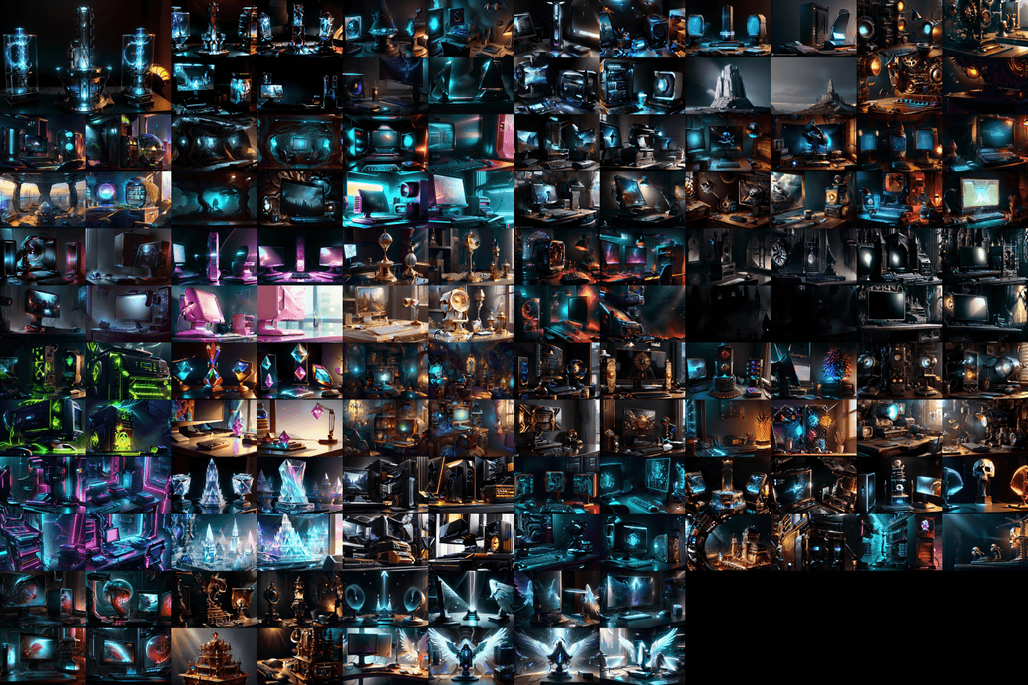 A large grid of frames from throughout a video
